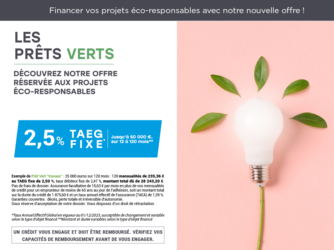 Découvrez nos prêts dédiés aux projets éco-responsables